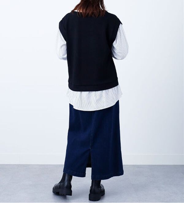 BELLUNA（ベルーナ）の「あぜ素材シャツフェイクチュニック（チュニック）」｜詳細画像