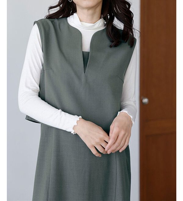 RANAN（ラナン）の「機能付！ベスト&times;キャミワンピースアンサンブル（その他ワンピース）」｜詳細画像