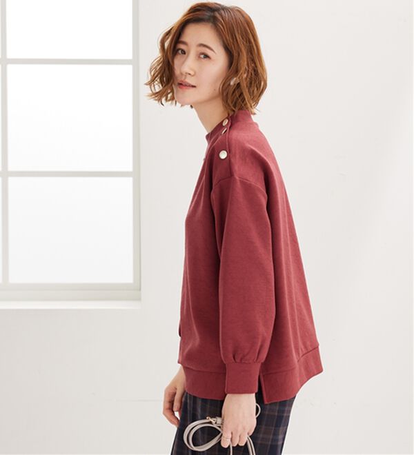 BELLUNA（ベルーナ）の「ジャカード素材肩ボタンプルオーバー（カットソー）」｜詳細画像