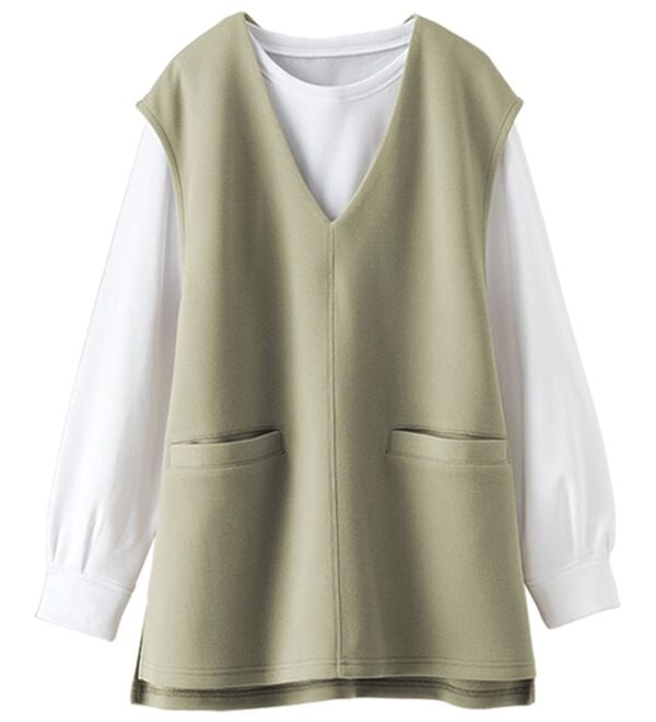 BELLUNA（ベルーナ）の「静電気防止インナー付Ｖネックベストアンサンブル（アンサンブル）」｜詳細画像