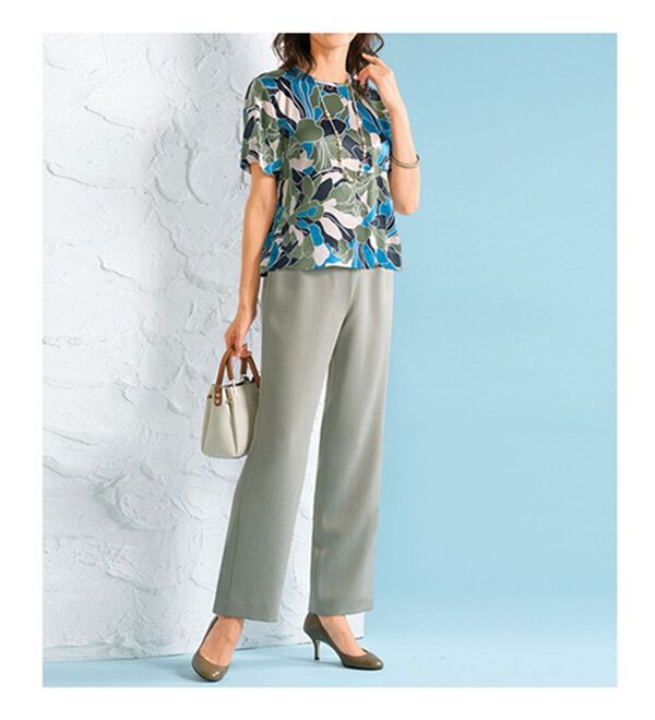 ルフラン（ルフラン）の「【３本組】日本製涼やかドレープパンツ＜フレアール＞（フルレングスパンツ）」｜詳細画像