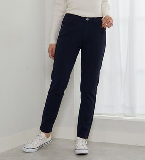 BELLUNA（ベルーナ）の「【選べる2丈】きれい見えボンディングスリムパンツ（フルレングスパンツ）」｜ネイビー