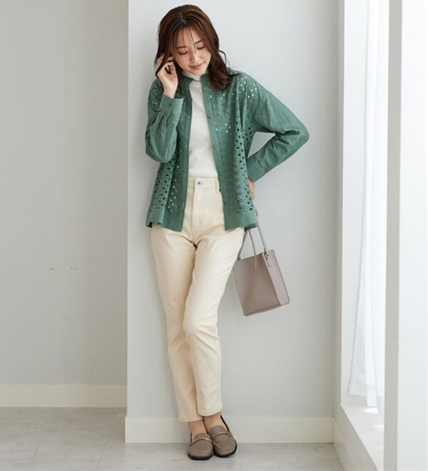 BELLUNA（ベルーナ）の「花柄レース切替シャツジャケット（シャツ）」｜詳細画像