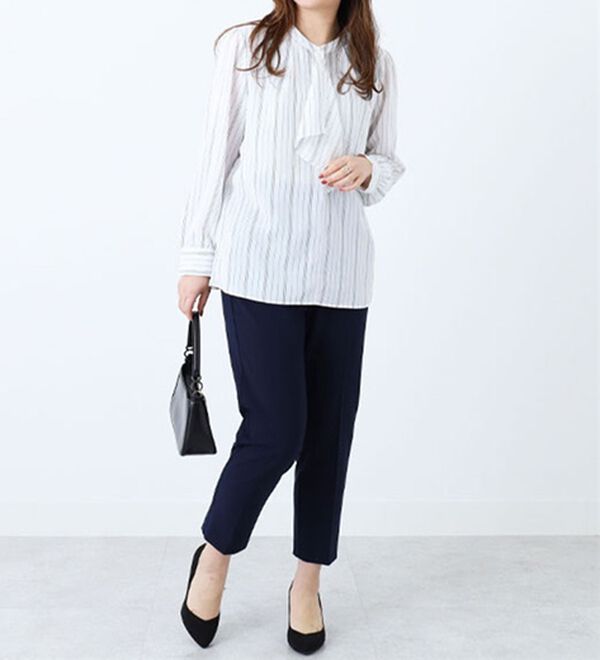 BELLUNA（ベルーナ）の「パール使いボウタイデザインブラウス（ブラウス）」｜詳細画像