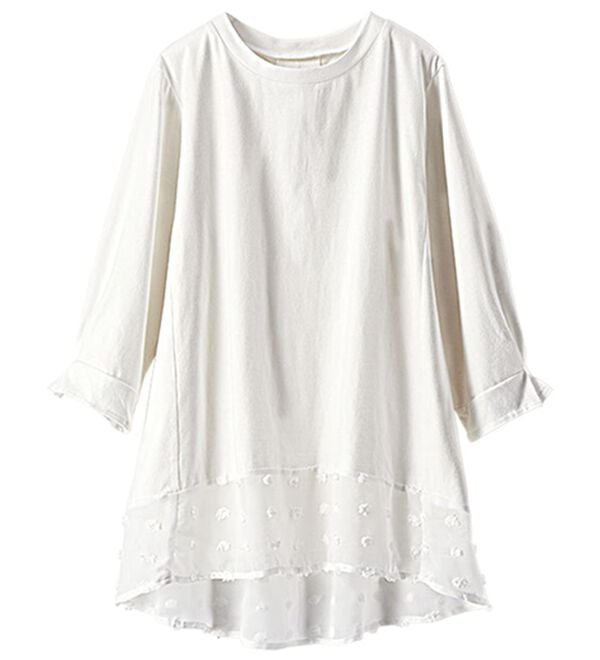 BELLUNA（ベルーナ）の「裾シアードット切替プルオーバー（カットソー）」｜詳細画像