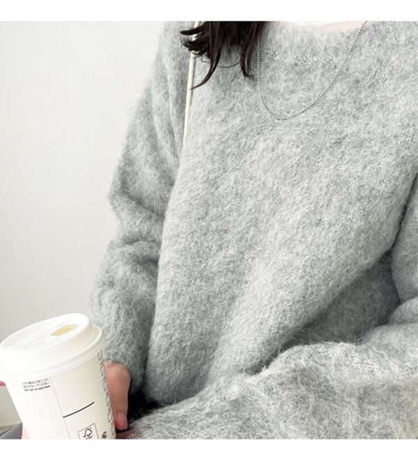 GeeRA（ジーラ）の「前後２ｗａｙクルーネックシャギーショートカーディガン（ニットカーディガン）」｜詳細画像