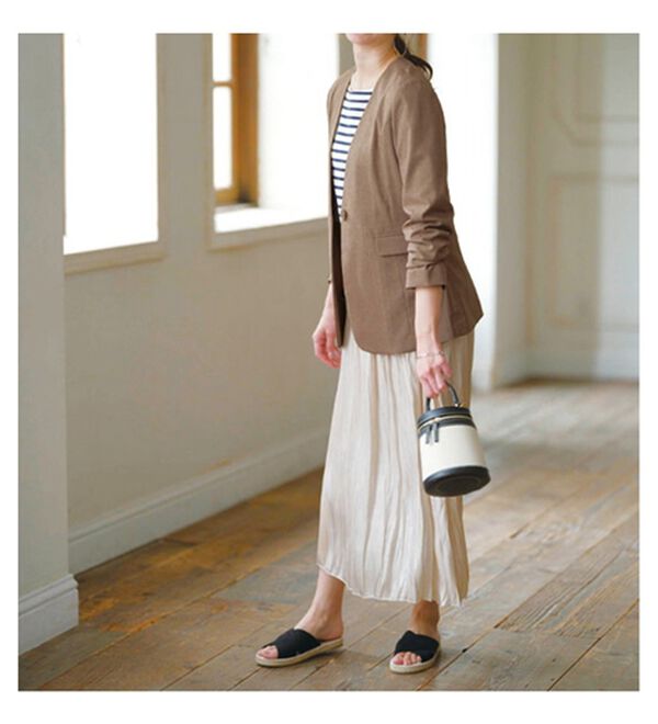 BELLUNA（ベルーナ）の「カジュアルコーデにきちんと感を！ノーカラージャケット（ノーカラージャケット）」｜詳細画像