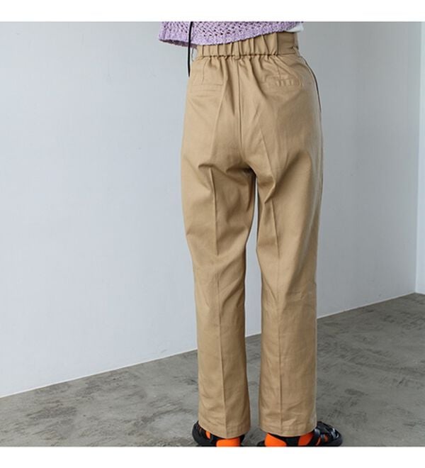 GeeRA（ジーラ）の「ハイウエストタックデザインチノパンツ（フルレングスパンツ）」｜詳細画像