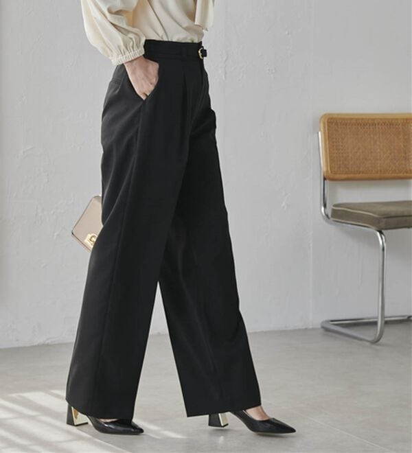 RANAN（ラナン）の「洗える！ベルト付ワイドパンツ（ワイドパンツ・ガウチョ）」｜詳細画像