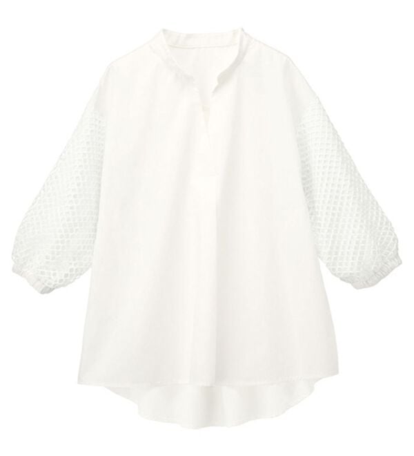 RANAN（ラナン）の「メッシュスリーブブラウス（ブラウス）」｜詳細画像