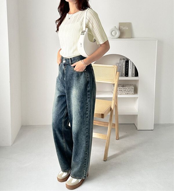 GeeRA（ジーラ）の「透かし編みニットトップス（ニット・セーター）」｜詳細画像