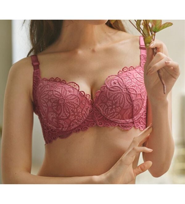 YU'NOW（ユナウ）の「レーシー脇高スッキリブラ＆ショーツ　～配色カラー～（ブラジャー＆ショーツセット）」｜詳細画像