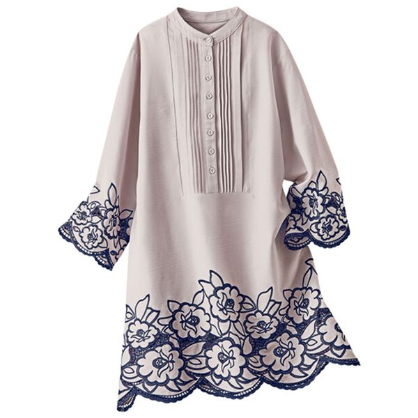 BELLUNA（ベルーナ）の「配色カットワーク刺しゅう使いチュニック（チュニック）」｜詳細画像