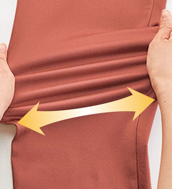 BELLUNA（ベルーナ）の「サラリ快適！蓄熱綿サテンストレッチカラーパンツ（フルレングスパンツ）」｜詳細画像