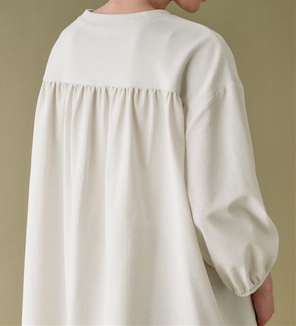 Viola e Viola（ヴィオラ エ ヴィオラ）の「綿混ミニ裏毛異素材切替フレアートップス（カットソー）」｜詳細画像