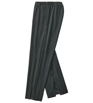 「日本製　サラッと快適裾ファスナー付きパンツ（フルレングスパンツ）」｜ブラック