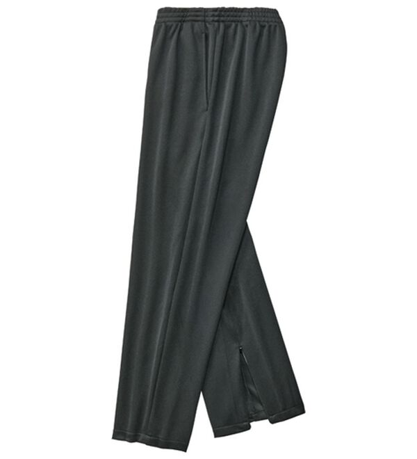 「日本製　サラッと快適裾ファスナー付きパンツ（フルレングスパンツ）」｜ブラック