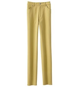 BELLUNA（ベルーナ）の「ヒンヤリ速乾！綿サテンストレッチカラーパンツ（フルレングスパンツ）」｜ライトイエロー