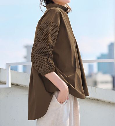 RANAN（ラナン）の「メッシュスリーブブラウス（ブラウス）」