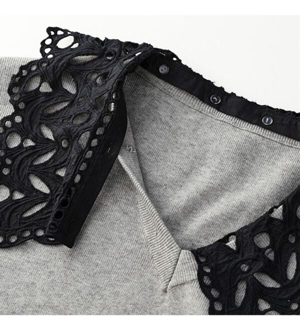 GeeRA（ジーラ）の「レース衿付ニット（ニット・セーター）」｜詳細画像