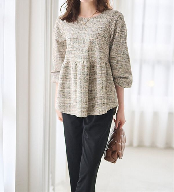 RANAN（ラナン）の「＜２点セット＞洗える！きれい見えカットツイードセットアップ（ブラウススーツ）」｜詳細画像
