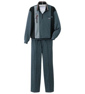 「お買得！毎日活躍ホームスーツ上下セット（メンズルームウェア）」｜チャコール