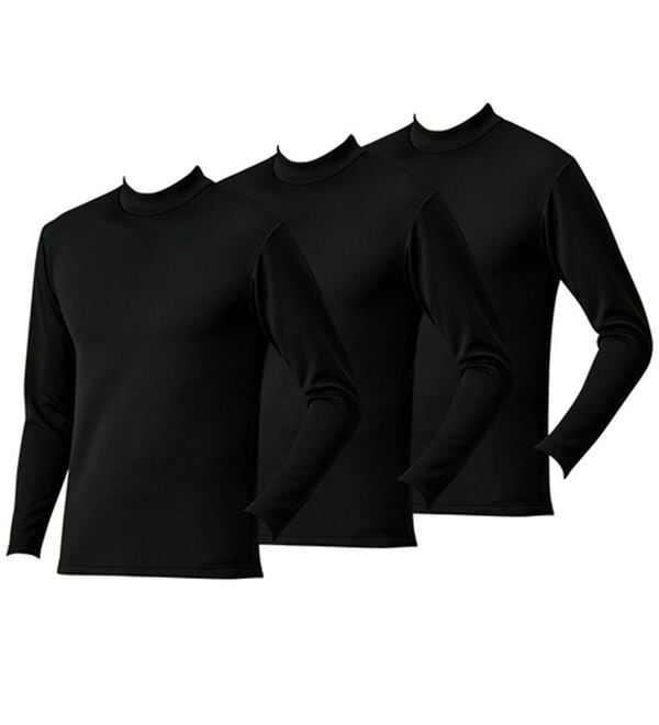 「【３枚組】抗菌・防臭！裏ボア極厚あったかインナー（メンズ肌着・インナーウェア）」｜ブラック3枚組