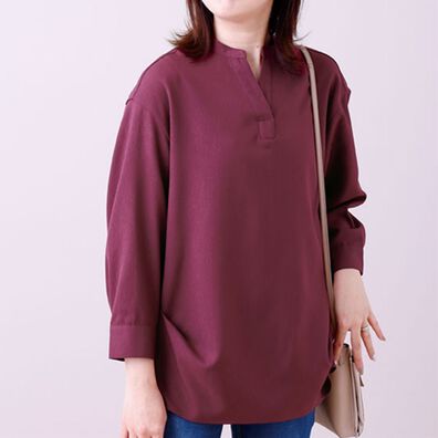 BELLUNA（ベルーナ）の「カルゼ素材裾タックスキッパーチュニック（チュニック）」