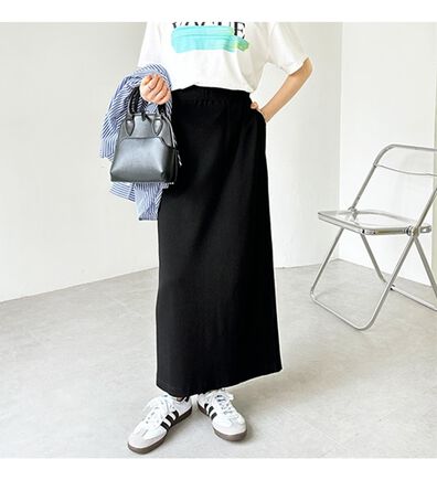 GeeRA（ジーラ）の「【着回し力◎】楽ちんすっきり見え！リブロングスカート（ロングスカート）」
