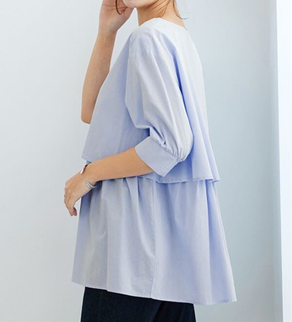 GeeRA（ジーラ）の「【華奢見え】羽織にもなる！ペプラムシャツチュニック（チュニック）」｜詳細画像