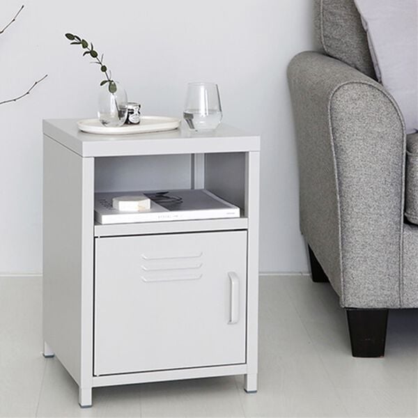 iellio（イエリオ）の「＜ＭＡＲＫＥＴ　Ｂ＞スチールロッカーキャビネット（リビング収納）」｜ライトグレー