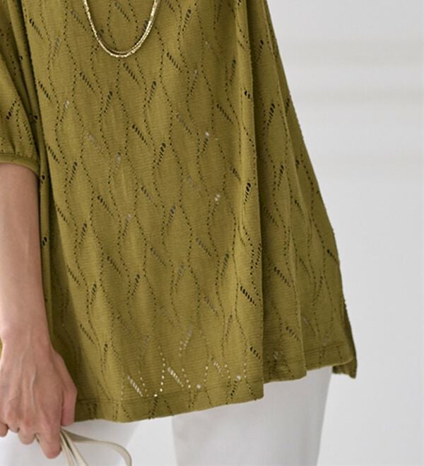 BELLUNA（ベルーナ）の「ストレッチレース素材ふんわり袖チュニック（チュニック）」｜詳細画像