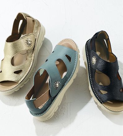 ルフラン（ルフラン）の「アビータ　サンモチーフ付き４Ｅサンダル（サンダル・ミュール）」