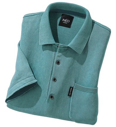 「＜イネド＞ヴィンテージ加工のニットポロ（メンズポロシャツ）」