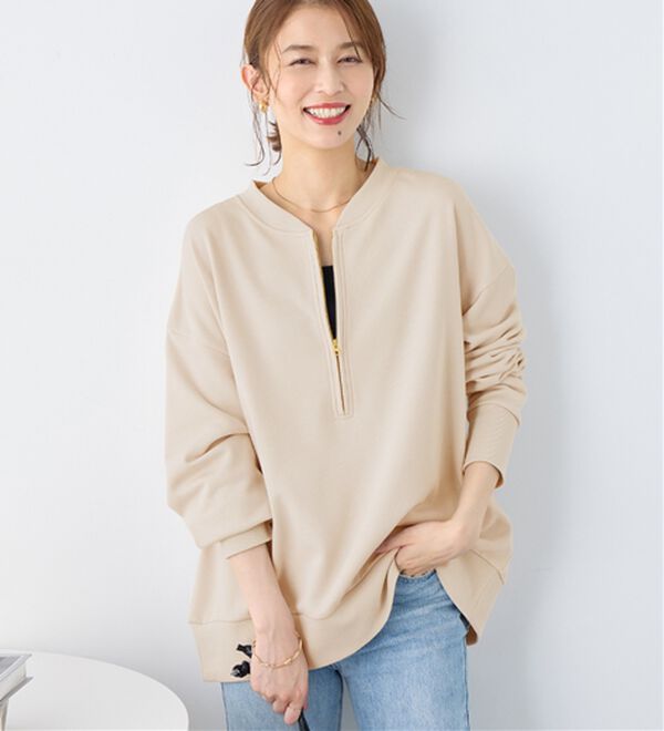 Viola e Viola（ヴィオラ エ ヴィオラ）の「抜け感！ハーフジップ大人スウェット（トレーナー・スウェット）」｜詳細画像