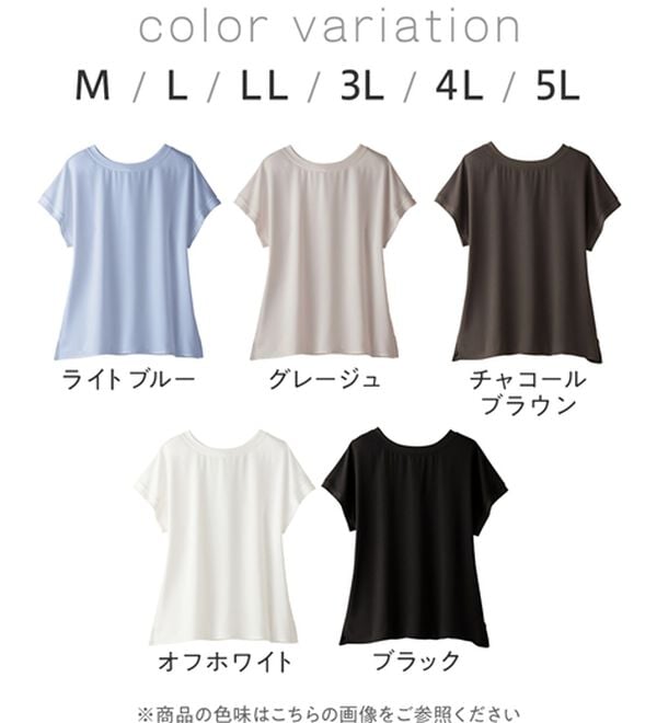 Viola e Viola（ヴィオラ エ ヴィオラ）の「【涼しく解決！】Ｔシャツ感覚で着られるブラウス（ブラウス）」｜詳細画像
