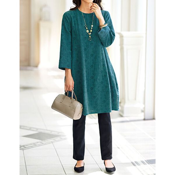 BELLUNA（ベルーナ）の「ジャカード切替コクーンチュニック（チュニック）」｜詳細画像