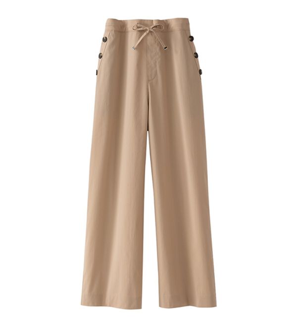 BELLUNA（ベルーナ）の「サラリ綿混ボタン使いワイドパンツ（ワイドパンツ・ガウチョ）」｜詳細画像