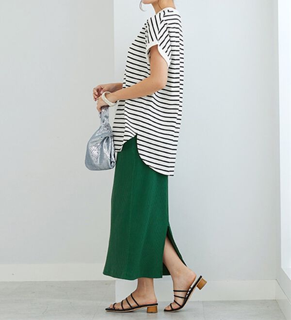 GeeRA（ジーラ）の「【着回し力◎】楽ちんすっきり見え！リブロングスカート（ロングスカート）」｜詳細画像