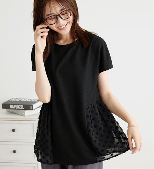 BELLUNA（ベルーナ）の「サイドシアードット切替チュニック（チュニック）」｜詳細画像