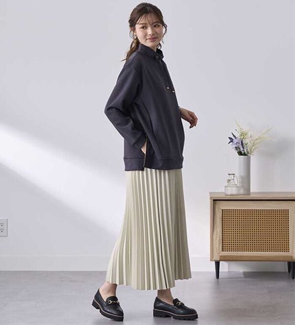 BELLUNA（ベルーナ）の「レザーライクプリーツスカート（ロングスカート）」｜詳細画像
