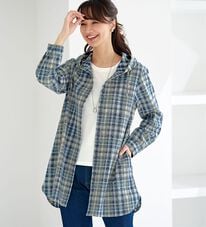 BELLUNA（ベルーナ）の「ビンテージ調チェックフードブルゾン（ブルゾン）」