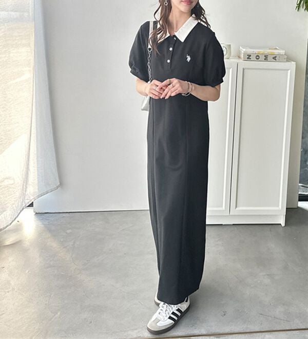 GeeRA（ジーラ）の「【Ｕ．Ｓ．ＰＯＬＯＡＳＳＮ】ポロ衿ワンピ―ス（その他ワンピース）」｜詳細画像