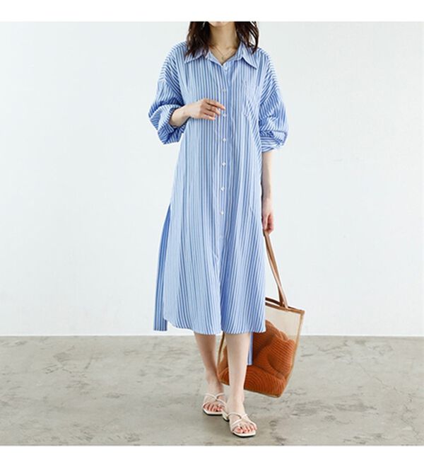 GeeRA（ジーラ）の「ミディ丈シャツワンピース（シャツワンピース）」｜詳細画像