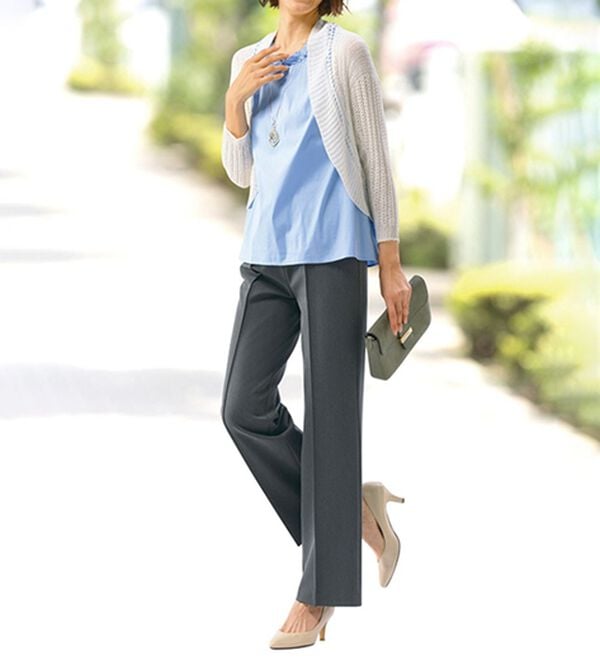 ルフラン（ルフラン）の「【３本組】日本製すっきり見えの上品フレアーパンツ（ワイドパンツ・ガウチョ）」｜詳細画像