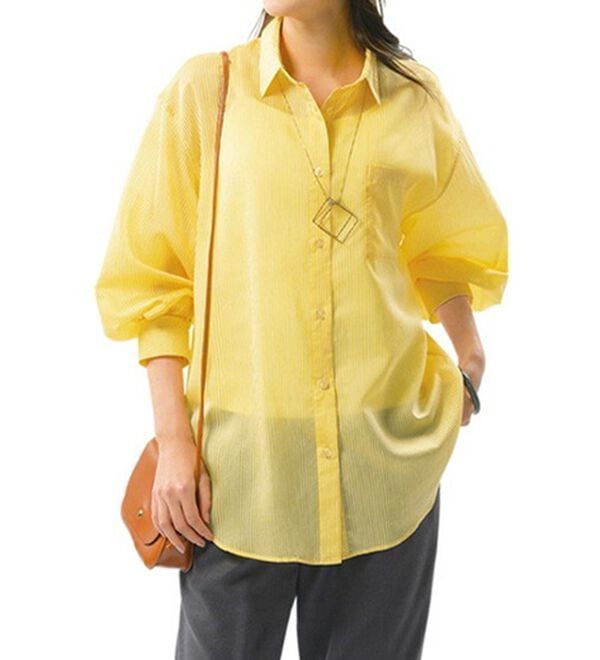 ルフラン（ルフラン）の「【３色組】大人のためのシアーストライプシャツ（シャツ）」｜詳細画像