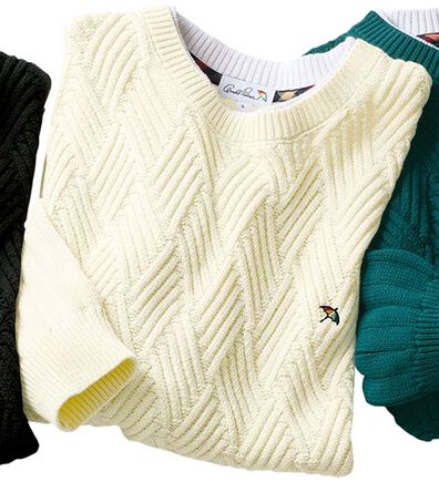 「＜アーノルド　パーマー＞綿１００％立体編レイヤードセーター（メンズニット・セーター）」