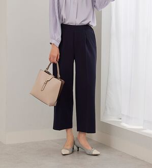 BELLUNA（ベルーナ）の「＜セレモニースタイル＞ジョーゼット素材ワイドパンツ（ワイドパンツ・ガウチョ）」｜ネイビー