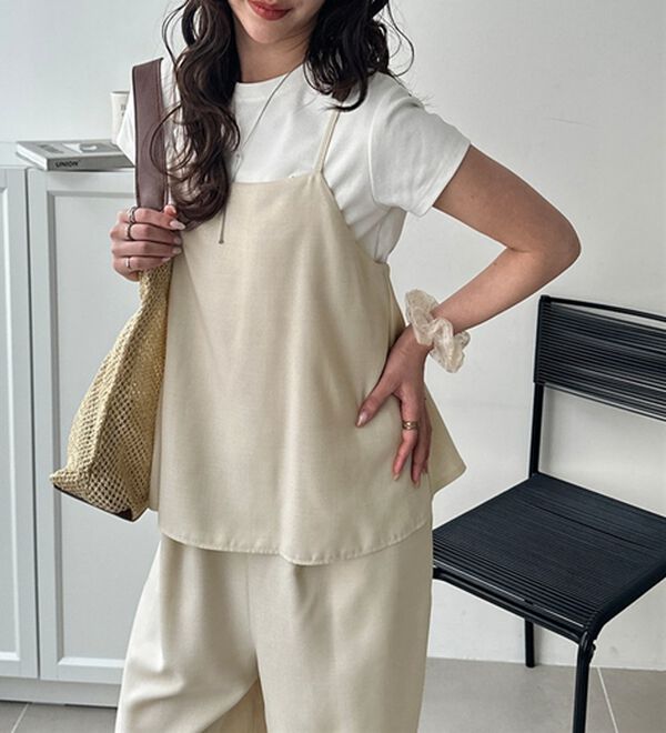 GeeRA（ジーラ）の「セットアップ風キャミソールサロペット（オールインワン）」｜詳細画像