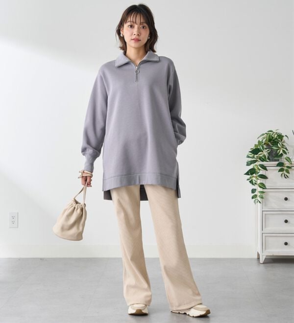 あったかキレイ！大人のハーフジップチュニック - ベルーナ【公式】